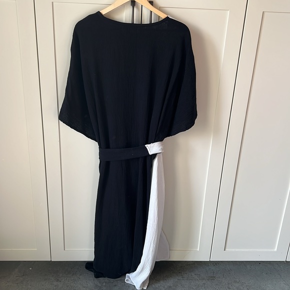 NWT Myrah Penaloza Sari Dress Blk Wht Cotton - Picture 5 of 6